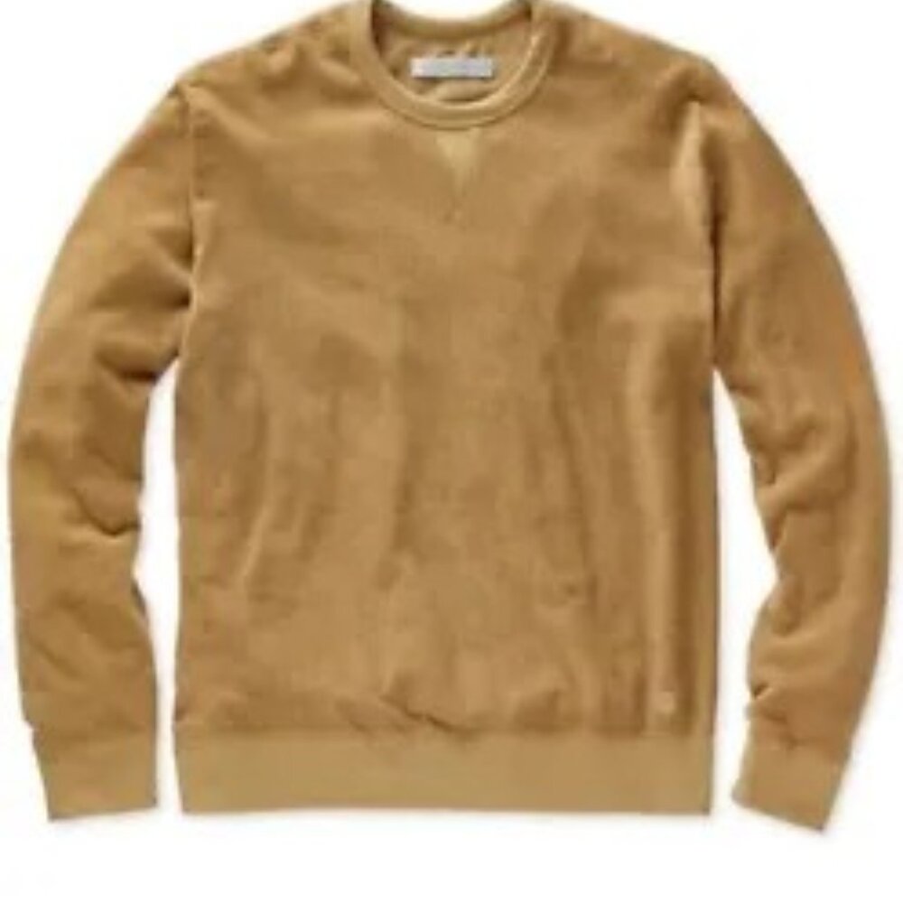 Outerknown Hightide Crew Sweatshirt Terry Cloth Curry Brown Size Medium $118